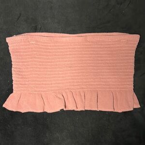 American Eagle Cropped Bandeau Pink Top Size M